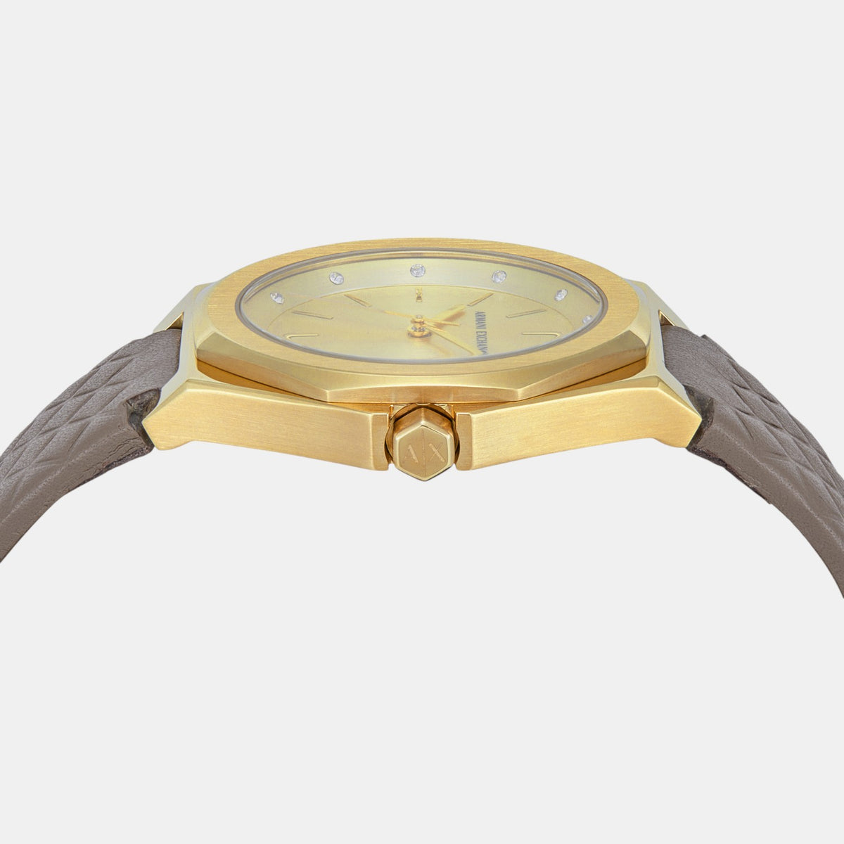 Women Quartz Gold Dial Analog Leather Watch AX4617