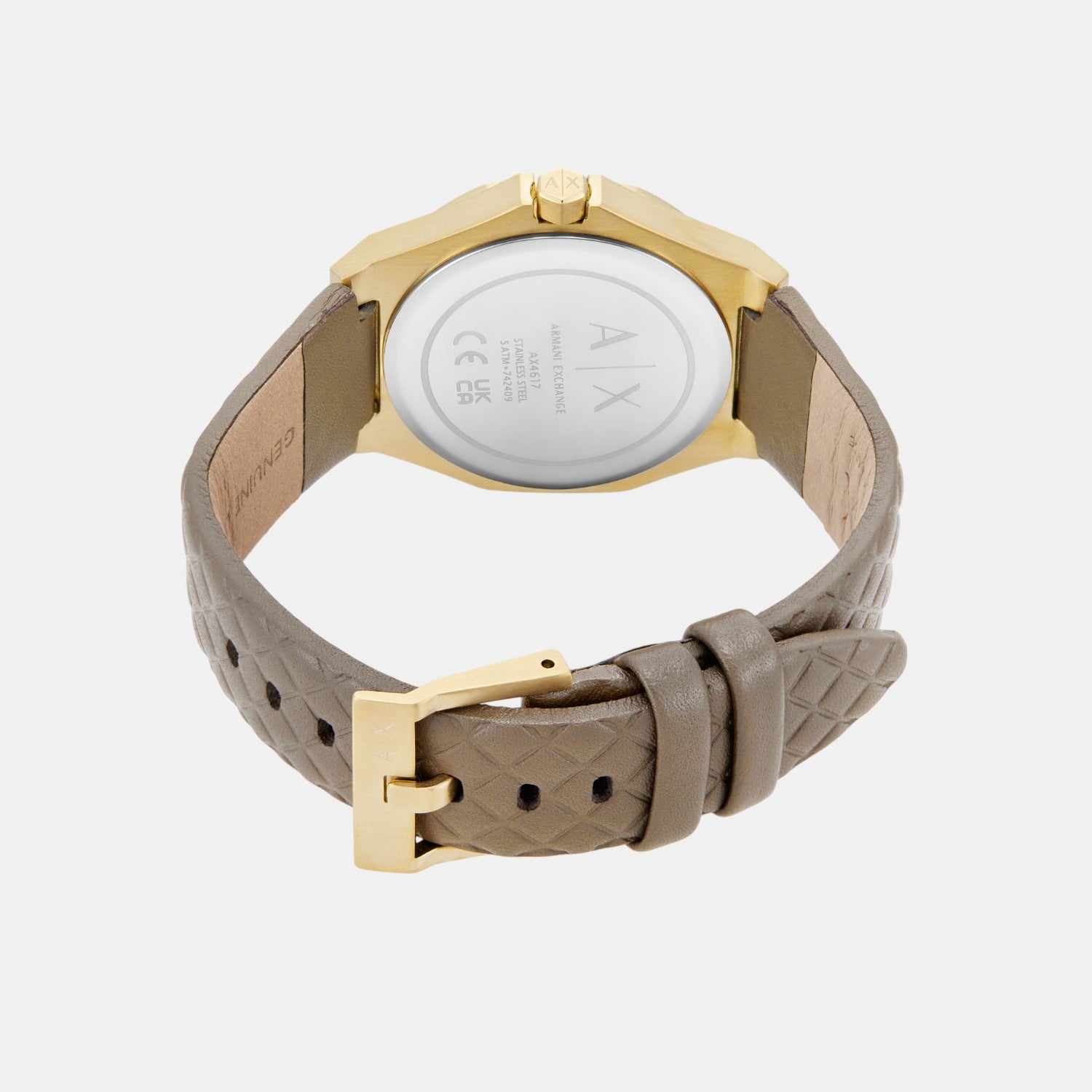 Women Quartz Gold Dial Analog Leather Watch AX4617