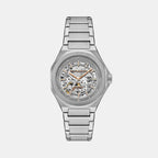 Women Automatic Silver Dial Analog Stainless Steel Watch AX4618