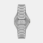 Women Automatic Silver Dial Analog Stainless Steel Watch AX4618
