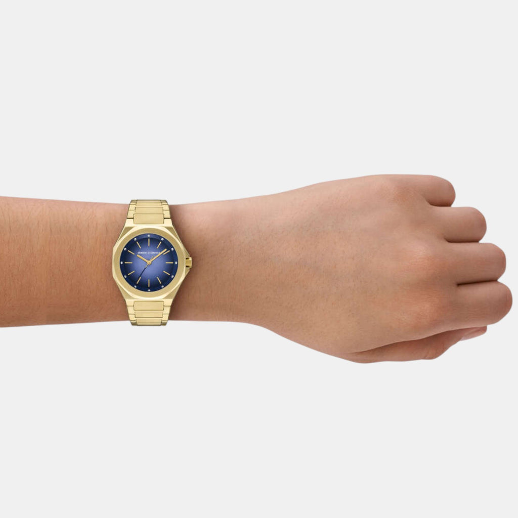 Women Quartz Blue Dial Analog Stainless Steel Watch AX4620