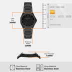 Women Quartz Black Dial Analog Stainless Steel Watch AX4621