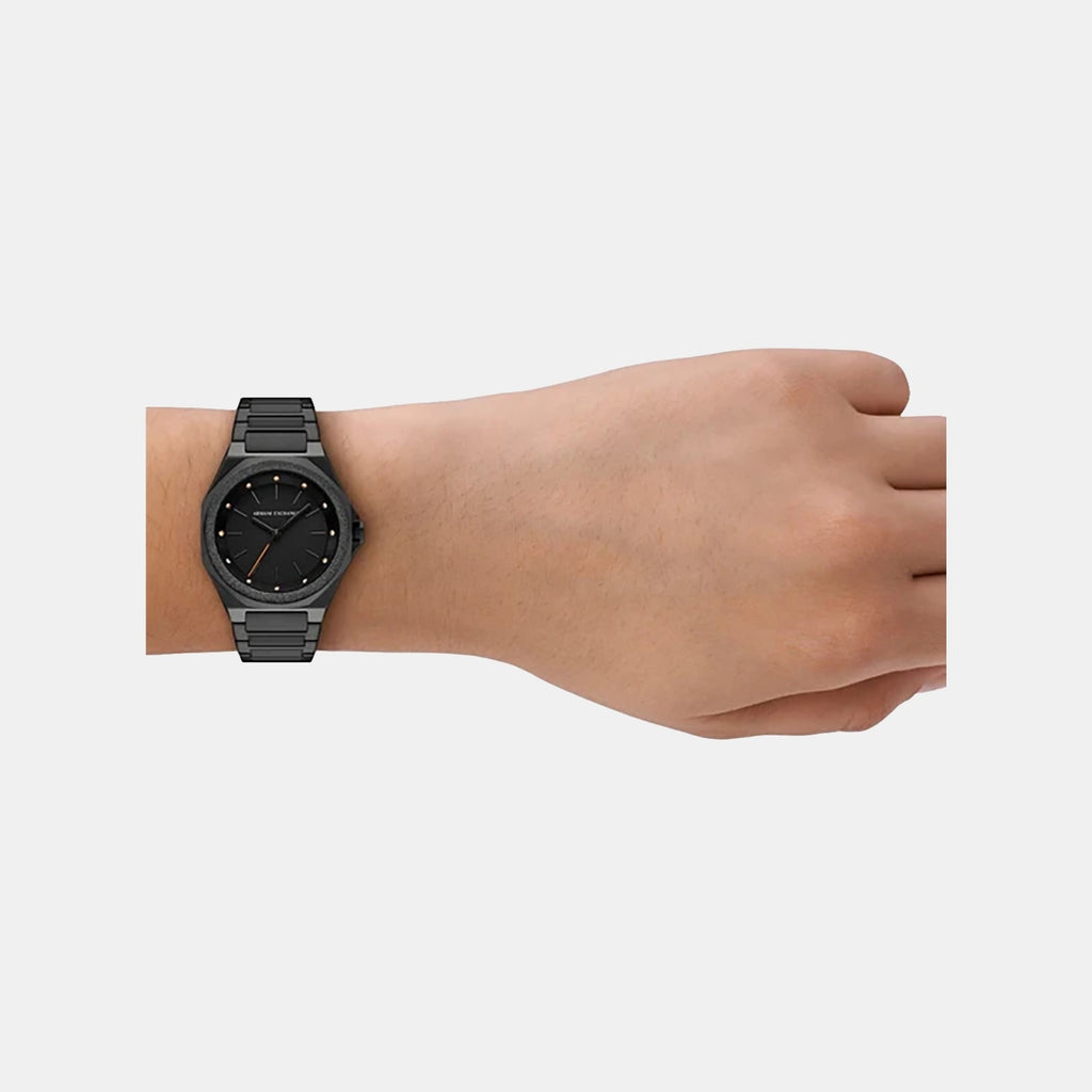 Women Quartz Black Dial Analog Stainless Steel Watch AX4621