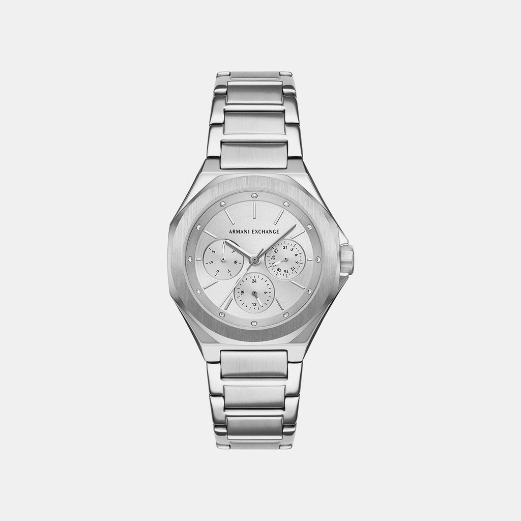 Women Quartz Silver Dial Chronograph Stainless Steel Watch AX4622