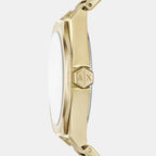 Women Quartz Gold Dial Chronograph Stainless Steel Watch AX4624