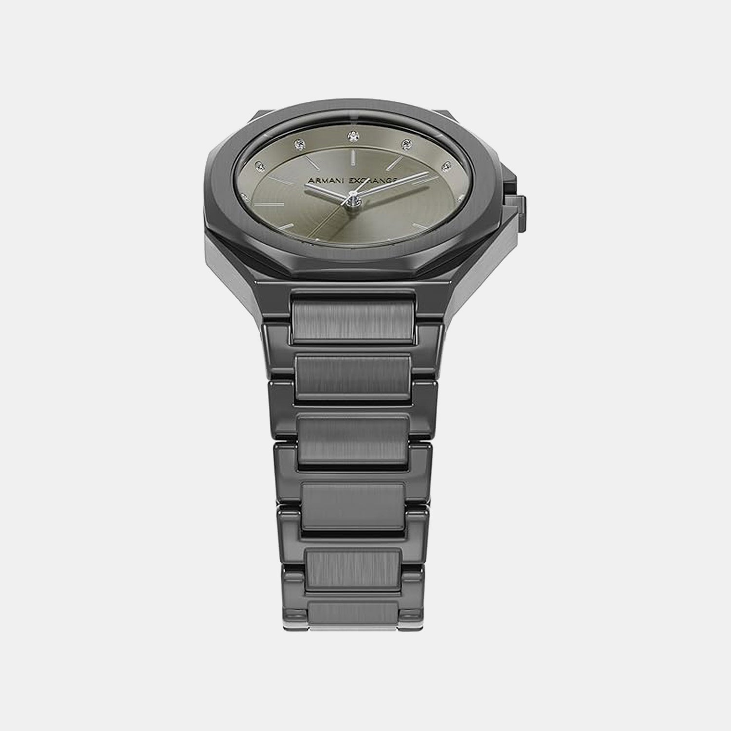 Women Quartz Grey Dial Analog Stainless Steel Watch AX4625