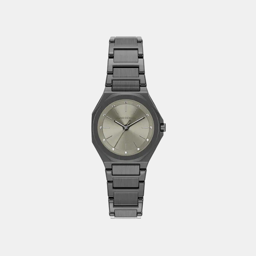 Women Quartz Grey Dial Analog Stainless Steel Watch AX4625