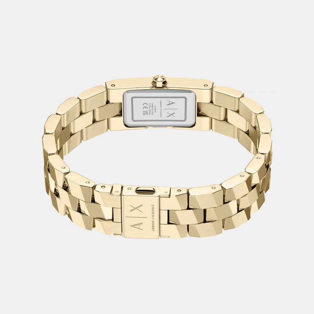 Women Quartz Gold Dial Analog Stainless Steel Watch AX4701