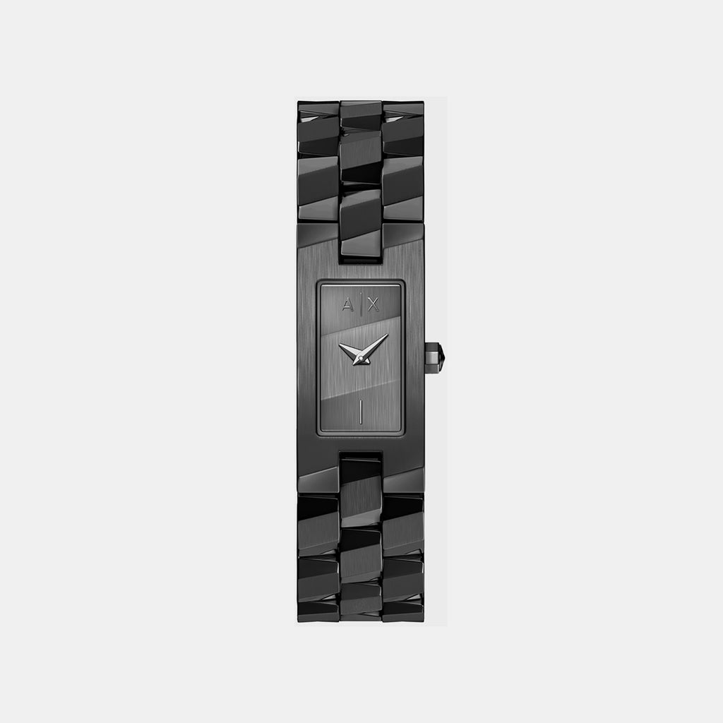 Women Quartz Black Dial Analog Stainless Steel Watch AX4702