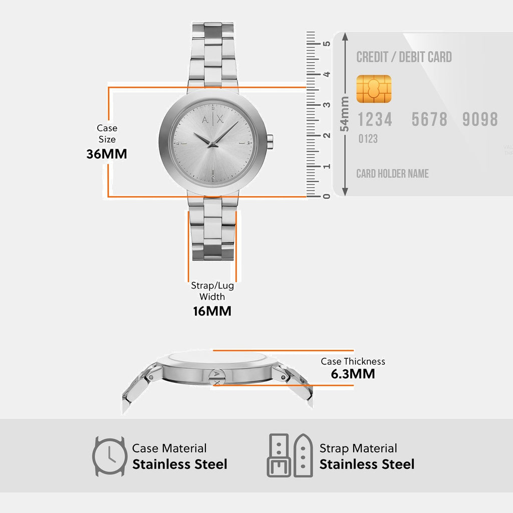 Na Women Quartz Silver Dial Analog Stainless Steel Watch AX5170