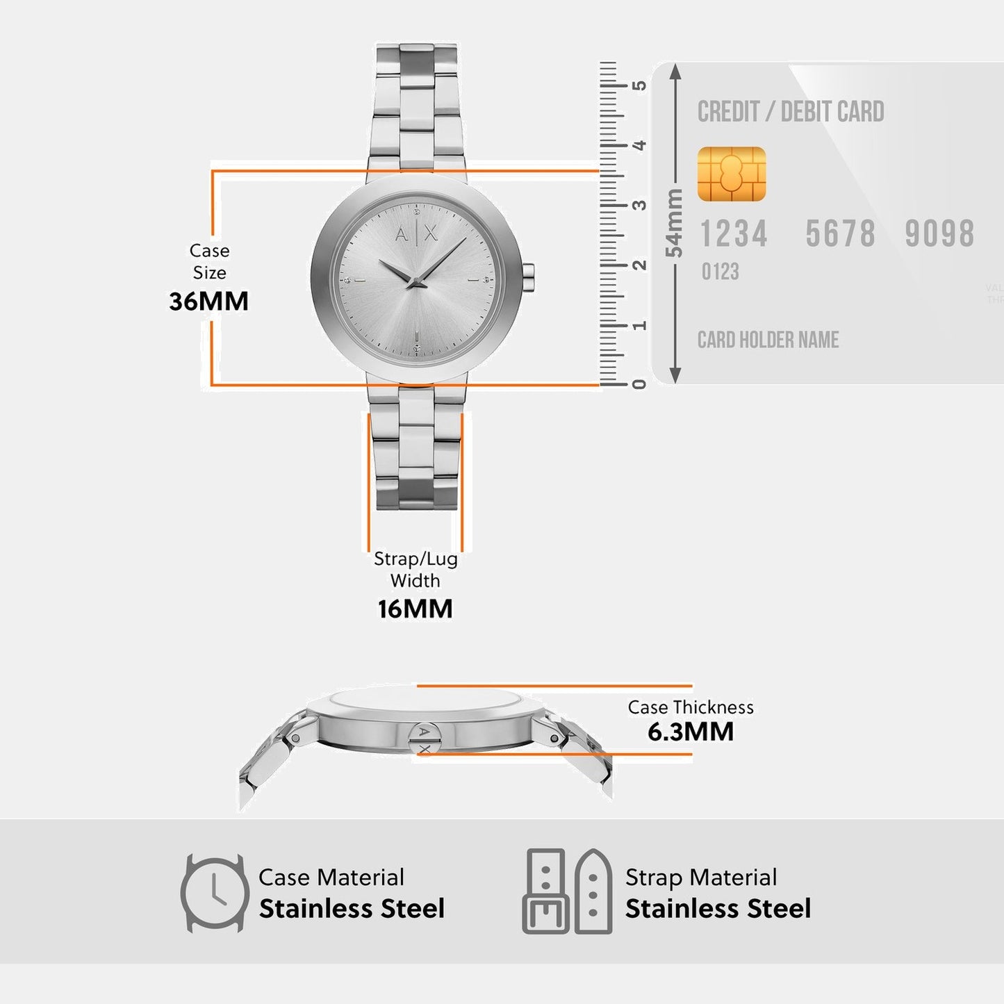 Na Women Quartz Silver Dial Analog Stainless Steel Watch AX5170