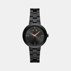 Na Women Quartz Black Dial Analog Stainless Steel Watch AX5173