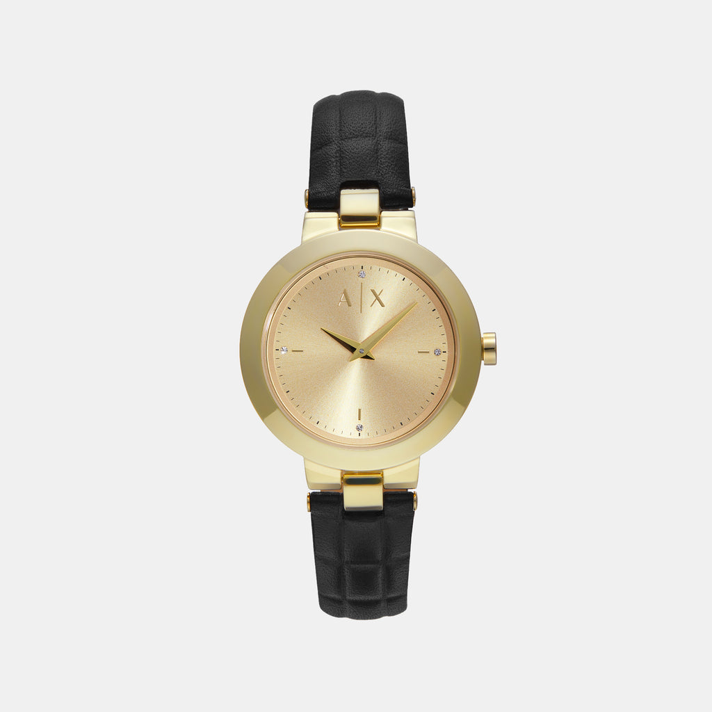 Armani Exchange Round Gold Analog watch