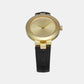 Women Quartz Gold Dial Analog Leather Watch AX5174