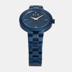 Women Quartz Blue Dial Analog Stainless Steel Watch AX5175