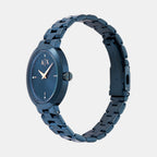 Women Quartz Blue Dial Analog Stainless Steel Watch AX5175