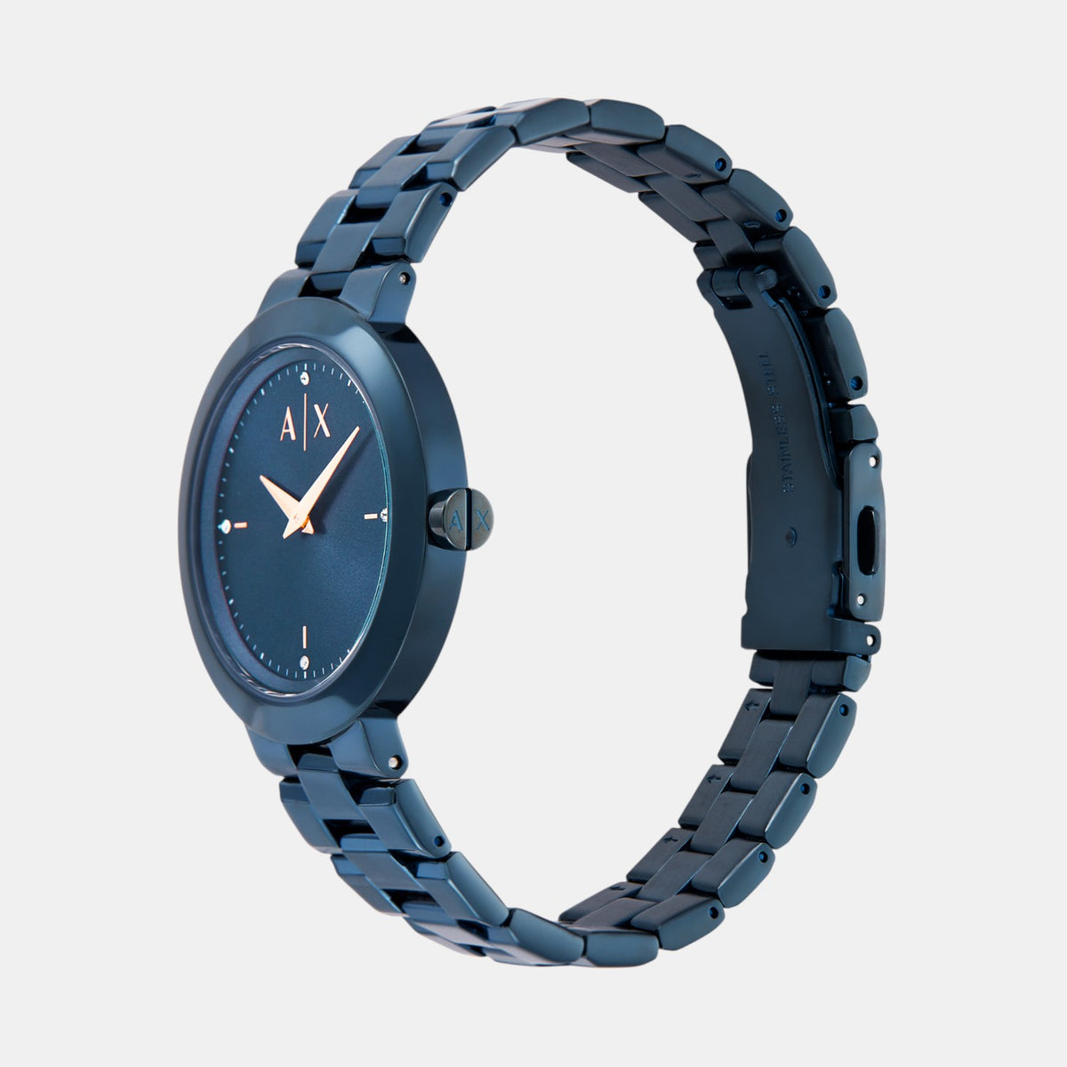 Women Quartz Blue Dial Analog Stainless Steel Watch AX5175
