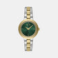 Women Quartz Green Dial Analog Stainless Steel Watch AX5176
