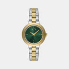 Women Quartz Green Dial Analog Stainless Steel Watch AX5176