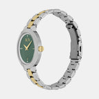 Women Quartz Green Dial Analog Stainless Steel Watch AX5176