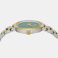 Women Quartz Green Dial Analog Stainless Steel Watch AX5176