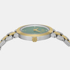 Women Quartz Green Dial Analog Stainless Steel Watch AX5176