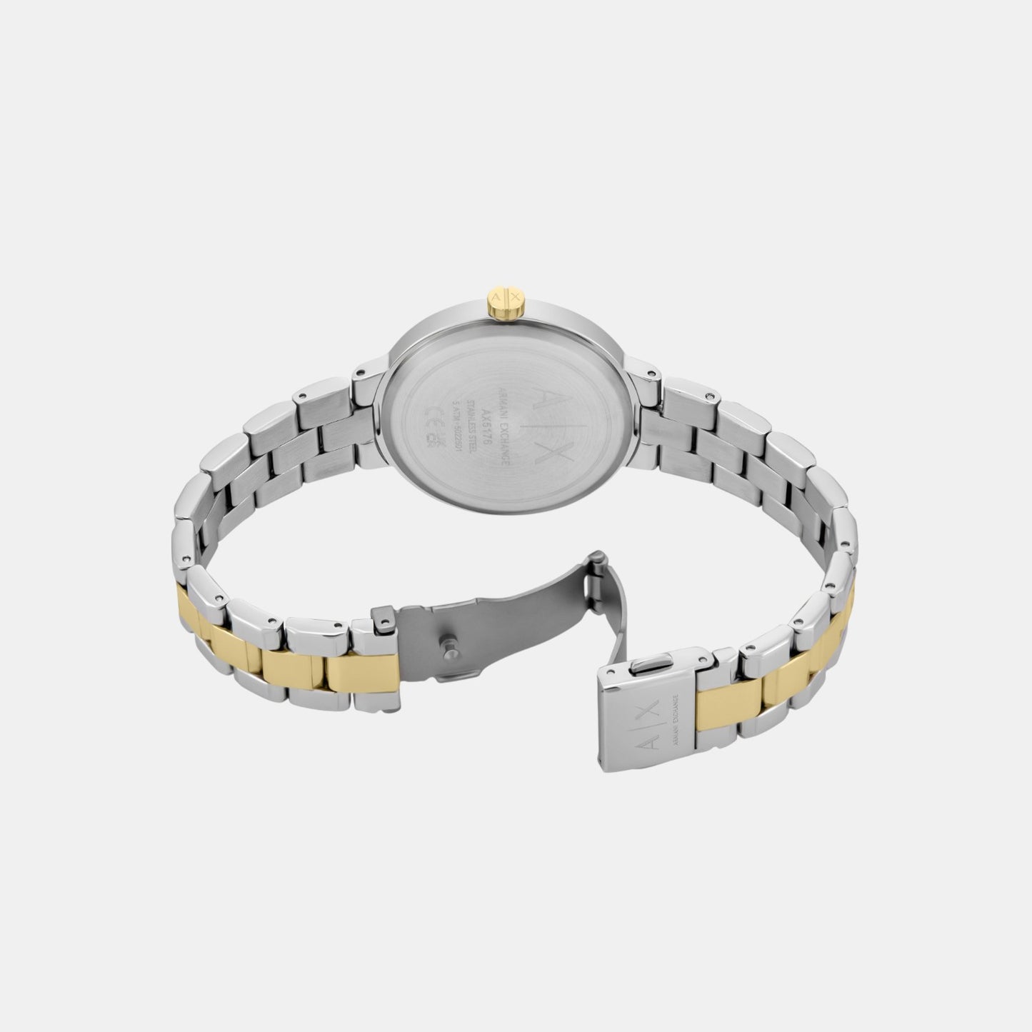 Women Quartz Green Dial Analog Stainless Steel Watch AX5176