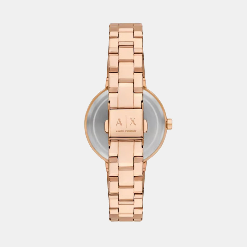 Women Quartz Gold Dial Analog Stainless Steel Watch AX5177