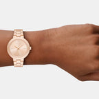 Women Quartz Gold Dial Analog Stainless Steel Watch AX5177