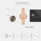 Women Quartz Gold Dial Analog Stainless Steel Watch AX5177