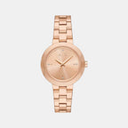 Women Quartz Rose Gold Dial Analog Stainless Steel Watch AX5177