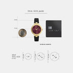 Women Quartz Red Dial Analog Leather Watch AX5178