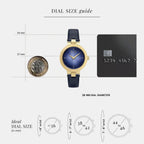 Women Quartz Blue Dial Analog Leather Watch AX5179