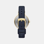 Women Quartz Blue Dial Analog Leather Watch AX5179