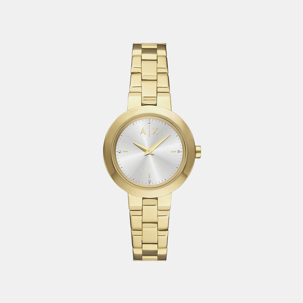 Women Quartz Silver Dial Analog Stainless Steel Watch AX5180