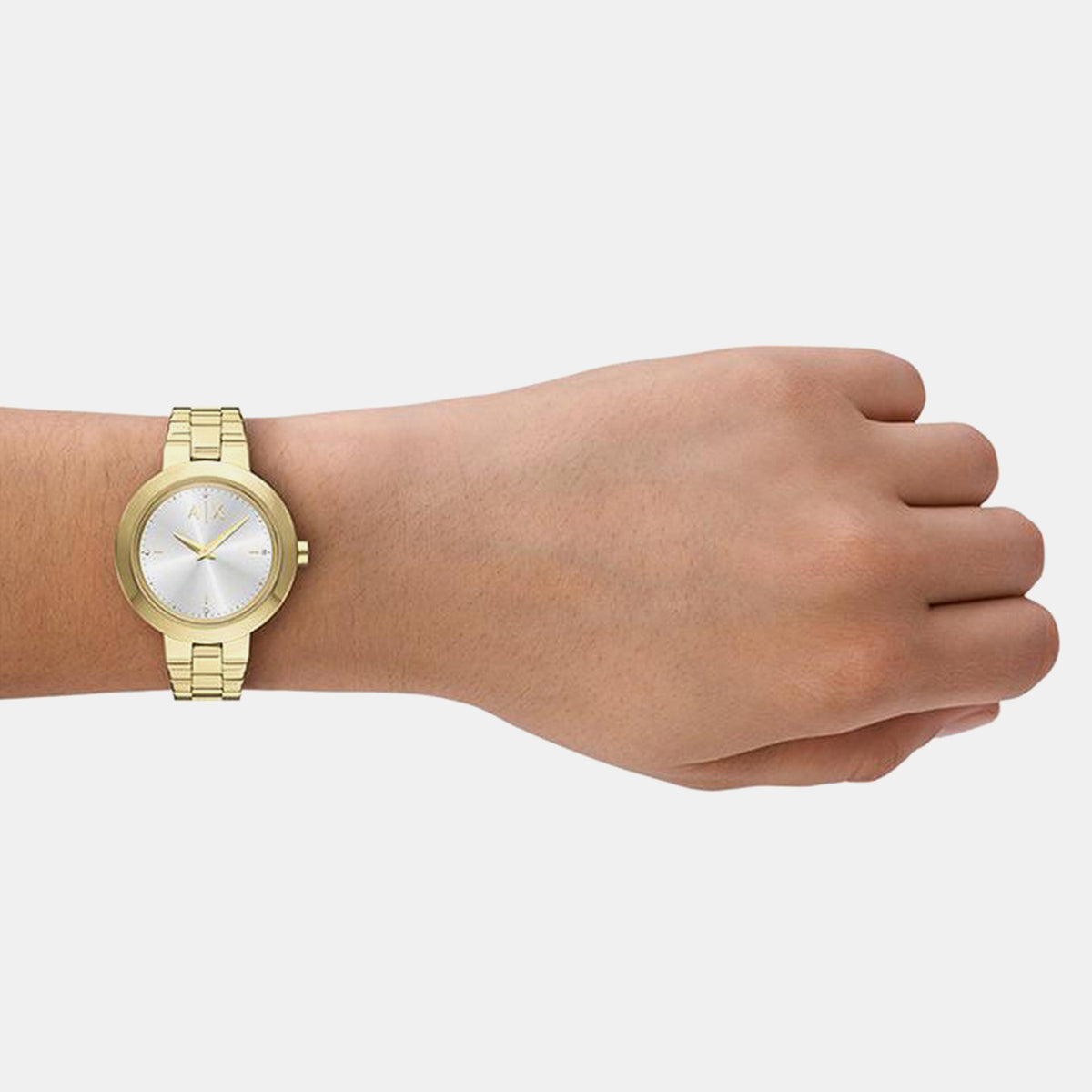 Women Quartz Silver Dial Analog Stainless Steel Watch AX5180