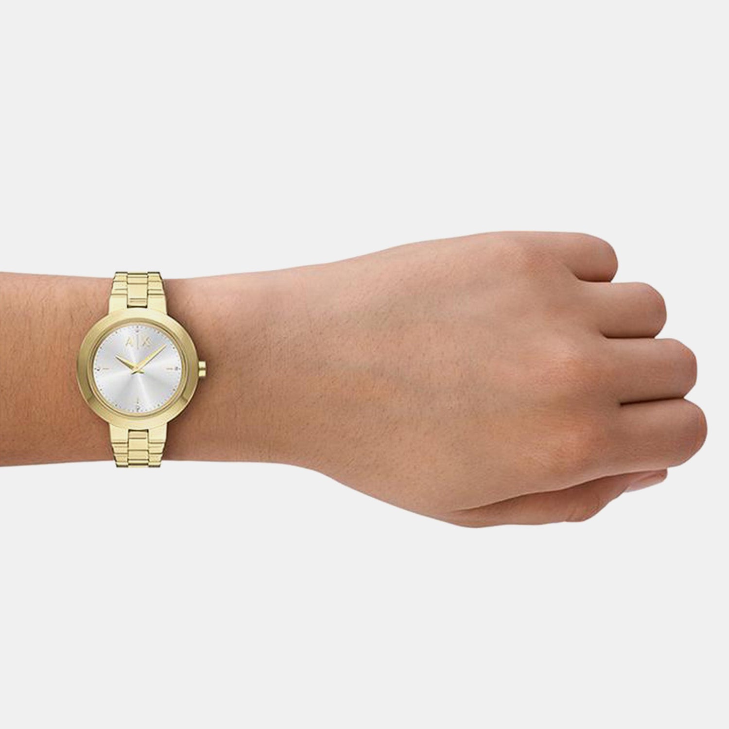 Women Quartz Silver Dial Analog Stainless Steel Watch AX5180