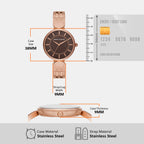 Brooke Women Quartz Rose Gold Dial Analog Stainless Steel Watch AX5384