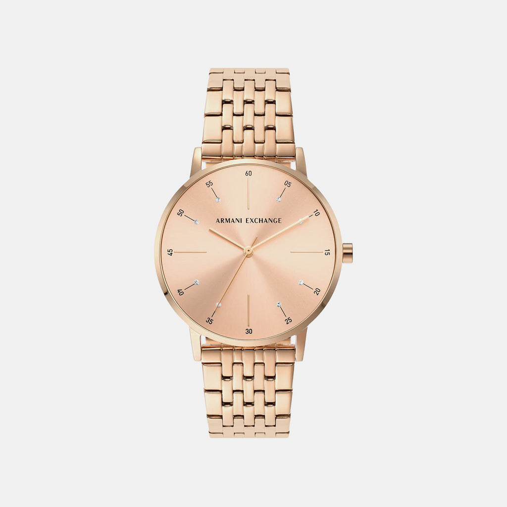 Na Women Quartz Pink Dial Analog Stainless Steel Watch AX5581