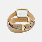 Women Quartz Gold Dial Analog Leather Watch AX5728