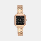 Women Quartz Black Dial Analog Stainless Steel Watch AX5729