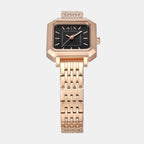 Women Quartz Black Dial Analog Stainless Steel Watch AX5729