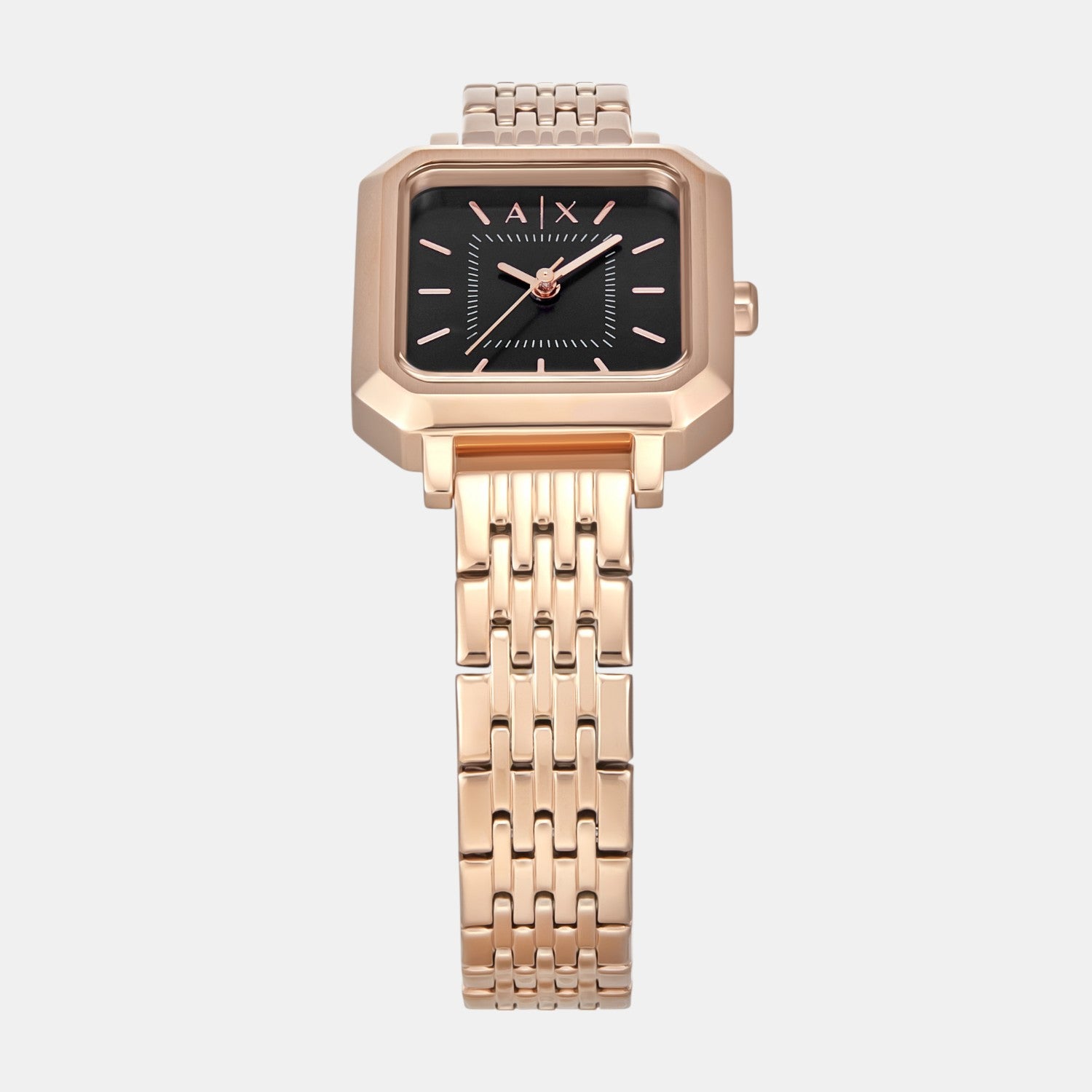 Women Quartz Black Dial Analog Stainless Steel Watch AX5729