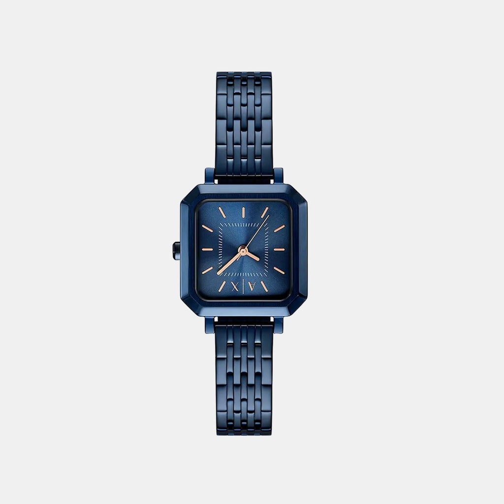 Women Quartz Blue Dial Analog Stainless Steel Watch AX5730