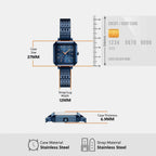 Women Quartz Blue Dial Analog Stainless Steel Watch AX5730