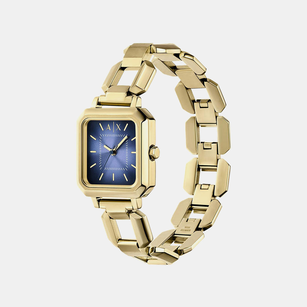 Women Quartz Blue Dial Analog Stainless Steel Watch AX5735