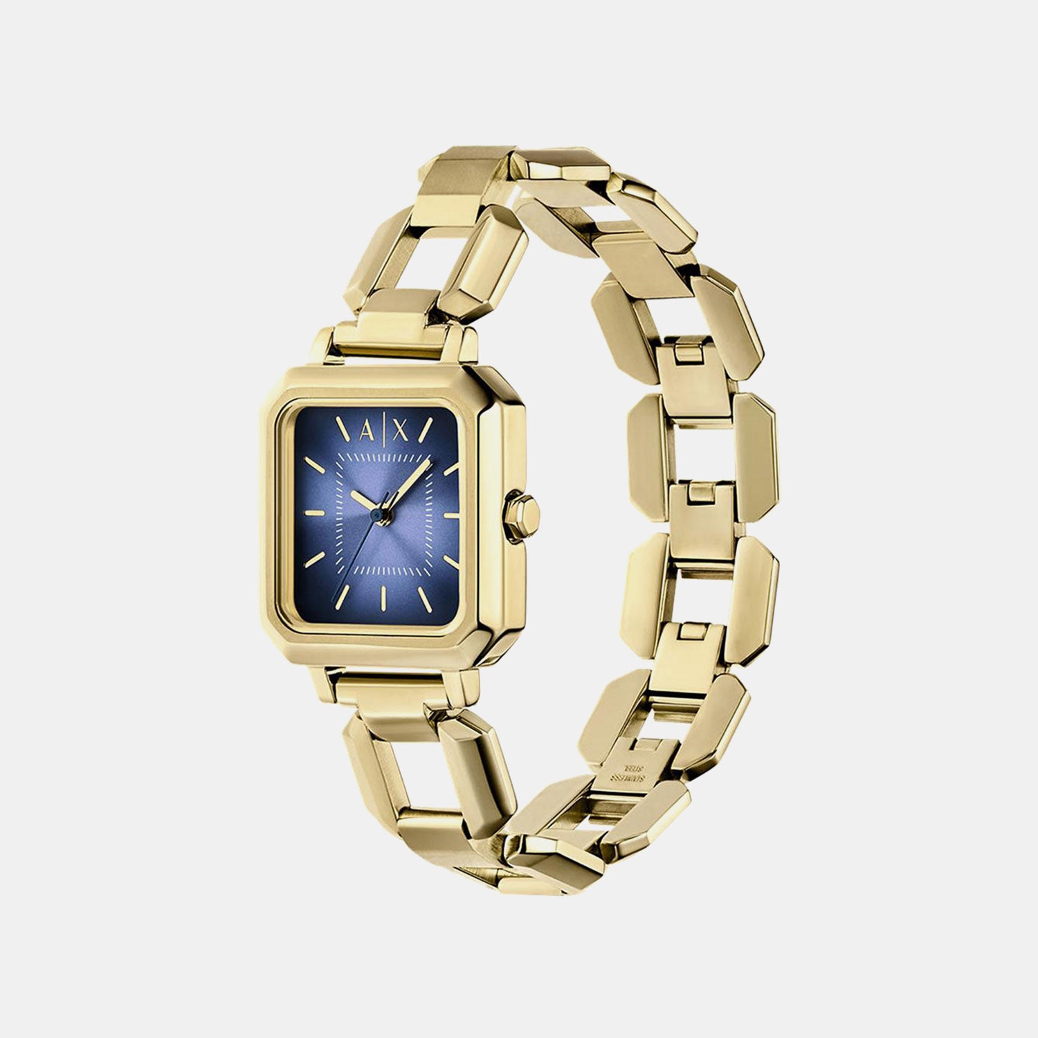 Women Quartz Blue Dial Analog Stainless Steel Watch AX5735