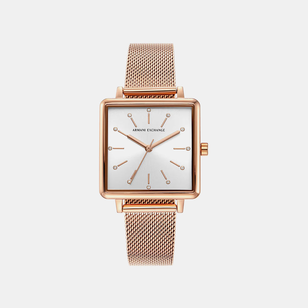 Women Quartz Rose Gold Dial Analog Stainless Steel Watch AX5802