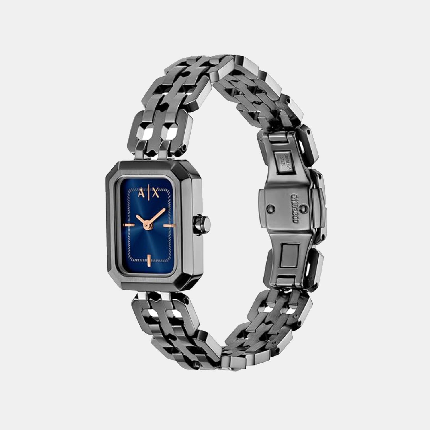 Women Quartz Blue Dial Analog Stainless Steel Watch AX5812