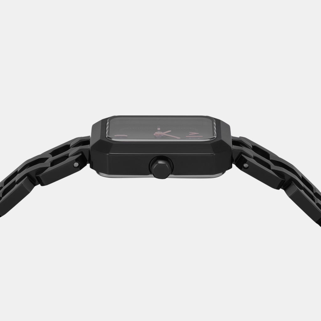 Women Quartz Black Dial Analog Stainless Steel Watch AX5813